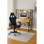 STUDENT-1 Set Γραφείο Η/Υ Sonoma - Μαύρο + Πολυθρόνα Gaming Μαύρο - Μπλε - Image 2