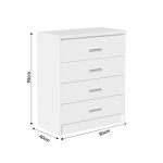 Σετ Κρεβατοκάμαρας Olympus White με Κρεβάτι 140x200εκ Σετ 4τεμ - Image 6