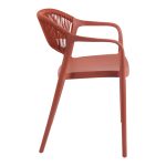Πολυθρόνα Ankara pakoworld στοιβαζόμενη pp-pe rattan σε terracotta απόχρωση 54x55.5x77εκ - Image 3