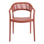 Πολυθρόνα Ankara pakoworld στοιβαζόμενη pp-pe rattan σε terracotta απόχρωση 54x55.5x77εκ - Image 4