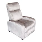 Πολυθρόνα relax Norva pakoworld βελούδο σε γκρι απόχρωση 68.5x86x100εκ
