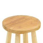Σκαμπό μπαρ Nusiwo pakoworld teak ξύλο σε φυσική απόχρωση Φ35x70εκ - Image 4