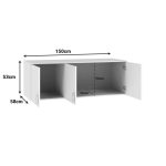 Πατάρι ντουλάπας Royal pakoworld τρίφυλλο λευκό 150x58x53εκ - Image 4