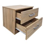 Κομοδίνο Athos pakoworld σε sonoma απόχρωση 48x40x41.5εκ - Image 2