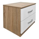 Κομοδίνο Athos pakoworld σε sonoma-λευκή απόχρωση 48x40x41.5εκ
