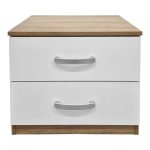 Κομοδίνο Athos pakoworld σε sonoma-λευκή απόχρωση 48x40x41.5εκ - Image 3