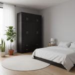Ντουλάπα τετράφυλλη με πατάρι Lego pakoworld wenge 160x42x240εκ