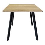 Τραπέζι Squaro pakoworld sonoma mdf με μαύρα μεταλλικά πόδια 80x80x75εκ - Image 2