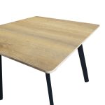 Τραπέζι Squaro pakoworld sonoma mdf με μαύρα μεταλλικά πόδια 80x80x75εκ - Image 3