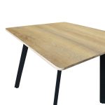 Τραπέζι Squaro pakoworld sonoma mdf με μαύρα μεταλλικά πόδια 80x80x75εκ - Image 4