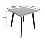 Τραπέζι Squaro pakoworld sonoma mdf με μαύρα μεταλλικά πόδια 80x80x75εκ - Image 5