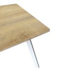 Τραπέζι Squaro pakoworld sonoma mdf με λευκά μεταλλικά πόδια 80x80x75εκ - Image 3