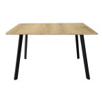 Τραπέζι Squaro pakoworld sonoma mdf με μαύρα μεταλλικά πόδια 120x70x75εκ - Image 2