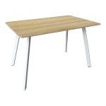 Τραπέζι Squaro pakoworld sonoma mdf με λευκά μεταλλικά πόδια 120x70x75εκ