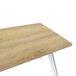 Τραπέζι Squaro pakoworld sonoma mdf με λευκά μεταλλικά πόδια 120x70x75εκ - Image 3