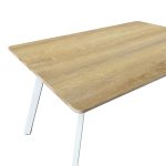 Τραπέζι Squaro pakoworld sonoma mdf με λευκά μεταλλικά πόδια 120x70x75εκ - Image 4