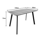 Τραπέζι Squaro pakoworld sonoma mdf με λευκά μεταλλικά πόδια 120x70x75εκ - Image 5