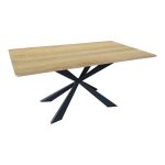 Τραπέζι Aragne pakoworld sonoma mdf με μαύρα μεταλλικά πόδια 160x90x75εκ