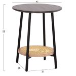 ΒΟΗΘΗΤΙΚΟ ΤΡΑΠΕΖAKI SEWELL HM18034 MDF ΣΕ ZEBRANO-ΜΕΤΑΛΛΙΚΑ ΠΟΔΙΑ-WICKER Φ45x55Υεκ - Image 2