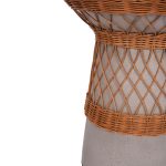 ΒΟΗΘΗΤΙΚΟ ΤΡΑΠΕΖΙ ΣΤΡΟΓΓΥΛΟ DELIA HM18167.03 FIBER CEMENT ΓΚΡΙ & RATTAN Φ40x45Υεκ - Image 6