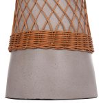 ΒΟΗΘΗΤΙΚΟ ΤΡΑΠΕΖΙ ΣΤΡΟΓΓΥΛΟ DELIA HM18167.03 FIBER CEMENT ΓΚΡΙ & RATTAN Φ40x45Υεκ - Image 10