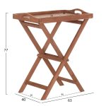 ΔΙΣΚΟΣ ΣΕΡΒΙΡΙΣΜΑΤΟΣ ΣΕ ΠΤΥΣΣΟΜΕΝΗ ΒΑΣΗ BARNABY HM4580 ΞΥΛΟ TEAK--ΦΥΣΙΚΟ 63x40x77Υεκ - Image 2