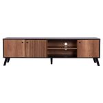ΕΠΙΠΛΟ ΤΗΛΕΟΡΑΣΗΣ KRUDEN HM9447.11 ΜΕΛΑΜΙΝΗ ΣΕ ΜΑΥΡΟ-ΦΥΣΙΚΟ 180x40x51Υεκ. - Image 3