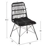 ΚΑΡΕΚΛΑ ΕΞ.ΧΩΡΟΥ ALLEGRA HM5453.12 ΜΕΤΑΛΛΟ-ΜΑΞΙΛΑΡΙ-WICKER ΜΑΥΡΟ 52x52x83,5Yεκ. - Image 2
