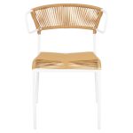 ΚΑΡΕΚΛΑ SUKI HM6053.01 ΜΕΤΑΛΛO ΛΕΥΚΟ KAI ΣΥΝΘ. RATTAN ΣΕ ΦΥΣΙΚΟ 54x62x80Υεκ - Image 3