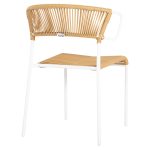 ΚΑΡΕΚΛΑ SUKI HM6053.01 ΜΕΤΑΛΛO ΛΕΥΚΟ KAI ΣΥΝΘ. RATTAN ΣΕ ΦΥΣΙΚΟ 54x62x80Υεκ - Image 5