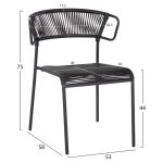 ΚΑΡΕΚΛΑ SUKI HM6053.02 ΜΕΤΑΛΛO KAI ΣΥΝΘΕΤΙΚΟ RATTAN ΣΕ ΜΑΥΡΟ 54x62x80Υεκ - Image 2