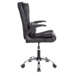 ΚΑΡΕΚΛΑ ΓΡΑΦΕΙΟΥ CANAN HM1201 ΜΑΥΡO PVC-ΒΑΣΗ ΧΡΩΜΙΟΥ 66x61x105Υεκ. - Image 4