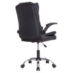 ΚΑΡΕΚΛΑ ΓΡΑΦΕΙΟΥ CANAN HM1201 ΜΑΥΡO PVC-ΒΑΣΗ ΧΡΩΜΙΟΥ 66x61x105Υεκ. - Image 5