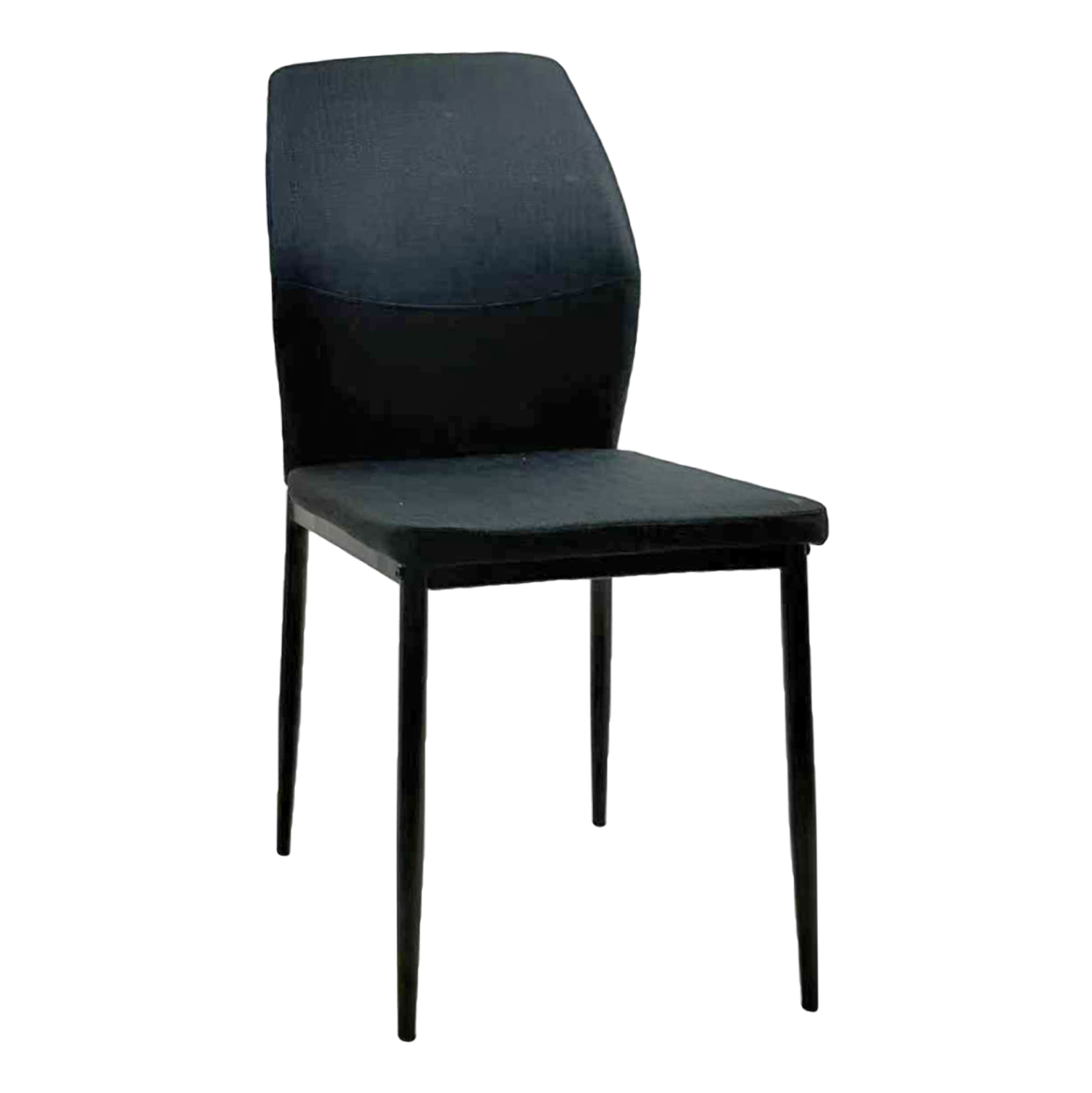 karekla-trapezarias-fb91834602-mayro-yfa ΚΑΡΕΚΛΑ ΤΡΑΠΕΖΑΡΙΑΣ DIAZ HM18346.02 ΜΑΥΡΟ ΥΦΑΣΜΑ & ΜΕΤΑΛΛΙΚΑ ΠΟΔΙΑ 43x52x87Υεκ. - Image 1