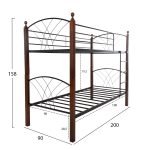 ΚΟΥΚΕΤΑ ΚΡΕΒΑΤΙ STOREY HM687 ΜΑΥΡΟ ΜΕΤΑΛΛΟ-ΚΑΡΥΔΙ RUBBERWOOD-ΓΙΑ ΣΤΡΩΜΑ 190x90εκ - Image 3