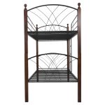 ΚΟΥΚΕΤΑ ΚΡΕΒΑΤΙ STOREY HM687 ΜΑΥΡΟ ΜΕΤΑΛΛΟ-ΚΑΡΥΔΙ RUBBERWOOD-ΓΙΑ ΣΤΡΩΜΑ 190x90εκ - Image 6