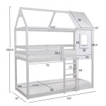 ΚΟΥΚΕΤΑ ΠΑΙΔΙΚΗ ΜΕ 2 ΣΤΡΩΜΑΤΑ HOOD HM21314.01 ΞΥΛΟ ΠΕΥΚΟΥ ΛΕΥΚΟ--ΣΤΡΩΜΑΤΑ 90x190εκ - Image 3