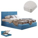 ΚΡΕΒΑΤΙ ΔΙΠΛΟ & ΣΤΡΩΜΑ BRILEY HM21272.04 ΠΕΤΡΟΛ ΒΕΛΟΥΔΟ ΜΕ ΑΠΟΘ.ΧΩΡΟ--ΓΙΑ 160x200εκ