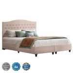 ΚΡΕΒΑΤΙ MALENA HM638.22 ΜΠΕΖ ΥΦΑΣΜΑ Τ. NUBUCK ΓΙΑ ΣΤΡΩΜΑ 150x200εκ.