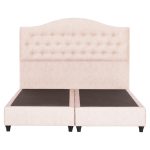 ΚΡΕΒΑΤΙ MALENA HM638.22 ΜΠΕΖ ΥΦΑΣΜΑ Τ. NUBUCK ΓΙΑ ΣΤΡΩΜΑ 150x200εκ. - Image 4