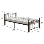 ΚΡΕΒΑΤΙ ΗΜΙΔΙΠΛΟ & ΣΤΡΩΜΑ SUZIE HM21333 ΜΕΤΑΛΛΟ & ΞΥΛΟ ΣΕ ΚΑΡΥΔΙ--ΣΤΡΩΜΑ 110x190εκ - Image 3