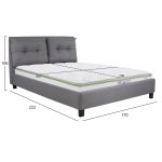 ΚΡΕΒΑΤΙ ΜΕ ΣΤΡΩΜΑ BILLIE HM21284.03 ΓΚΡΙ ΥΦΑΣΜΑ--ΓΙΑ 160x200εκ - Image 3