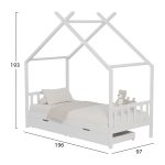 ΚΡΕΒΑΤΙ ΠΑΙΔΙΚΟ KLARICE HM680.03 τ.MONTESSORI-2 ΣΥΡΤΑΡΙΑ-ΞΥΛΟ ΠΕΥΚΟΥ ΛΕΥΚΟ-190x90εκ - Image 3
