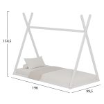 ΚΡΕΒΑΤΙ ΠΑΙΔΙΚΟ MUNK HM681.03 τ.MONTESSORI ΜΑΣΙΦ ΞΥΛΟ ΠΕΥΚΟΥ ΛΕΥΚΟ- 190x90εκ - Image 3