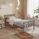 ΚΡΕΒΑΤΙ ΠΑΙΔΙΚΟ ΜΕ ΣΤΡΩΜΑ GIMLY HM21300.02 ΞΥΛΟ ΠΕΥΚΟΥ ΣΕ ΓΚΡΙ- ΓΙΑ ΣΤΡΩΜΑ 90x190εκ - Image 2