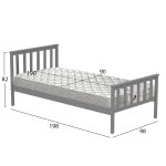 ΚΡΕΒΑΤΙ ΠΑΙΔΙΚΟ ΜΕ ΣΤΡΩΜΑ GIMLY HM21300.02 ΞΥΛΟ ΠΕΥΚΟΥ ΣΕ ΓΚΡΙ- ΓΙΑ ΣΤΡΩΜΑ 90x190εκ - Image 3