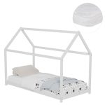 ΚΡΕΒΑΤΙ ΠΑΙΔΙΚΟ ΜΕ ΣΤΡΩΜΑ PEPE HM21302.01 ΞΥΛΟ ΠΕΥΚΟΥ ΣΕ ΛΕΥΚΟ--ΣΤΡΩΜΑ 90x190εκ