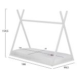 ΚΡΕΒΑΤΙ ΠΑΙΔΙΚΟ ΜΕ ΣΤΡΩΜΑ MUNK HM21306.01 ΞΥΛΟ ΠΕΥΚΟΥ ΣΕ ΛΕΥΚΟ--ΣΤΡΩΜΑ 90x190εκ - Image 3