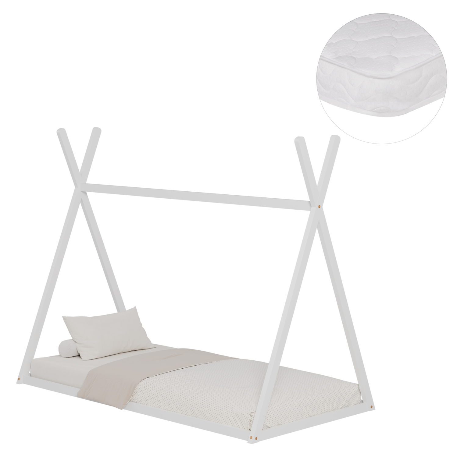 krebati-paidiko-me-stroma-fb92130601-xyl ΚΡΕΒΑΤΙ ΠΑΙΔΙΚΟ ΜΕ ΣΤΡΩΜΑ MUNK HM21306.01 ΞΥΛΟ ΠΕΥΚΟΥ ΣΕ ΛΕΥΚΟ--ΣΤΡΩΜΑ 90x190εκ - Image 1