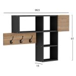ΚΡΕΜΑΣΤΡΑ ΕΙΣΟΔΟΥ ΜΕ ΡΑΦΙΑ HARLAN HM8973.11 ΜΕΛΑΜΙΝΗ ΣΕ SONAMA-ΓΚΡΙ 99,5x15x61Υεκ. - Image 2